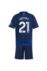 Fotbalové Dres Manchester United Antony #21 Dětské Venkovní Oblečení 2024-25 Krátký Rukáv (+ trenýrky)